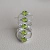 Multi Stone Natural Peridot Ring, Designer Ring, 925 Sterling Silver Ring, Oval Peridot Ring, August Birthstone Ring, Anniversary Ring