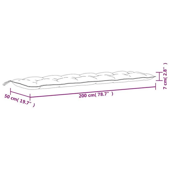 VidaXL Coussins de banc de jardin lot de 2 motif de feuilles tissu 361751