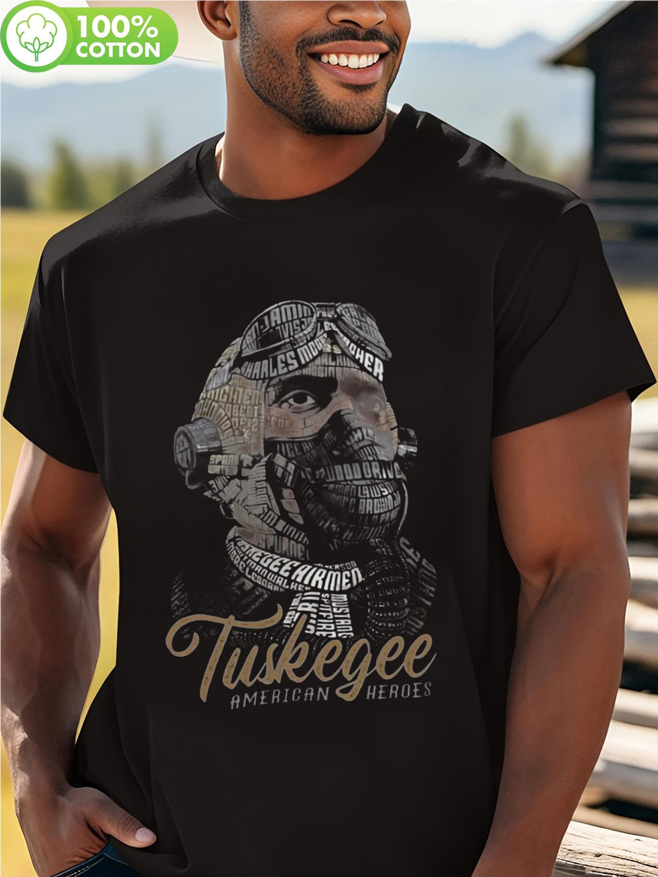 180g Cotton Tshirt - Tuskegee American Heroes Graphic Print XXXL