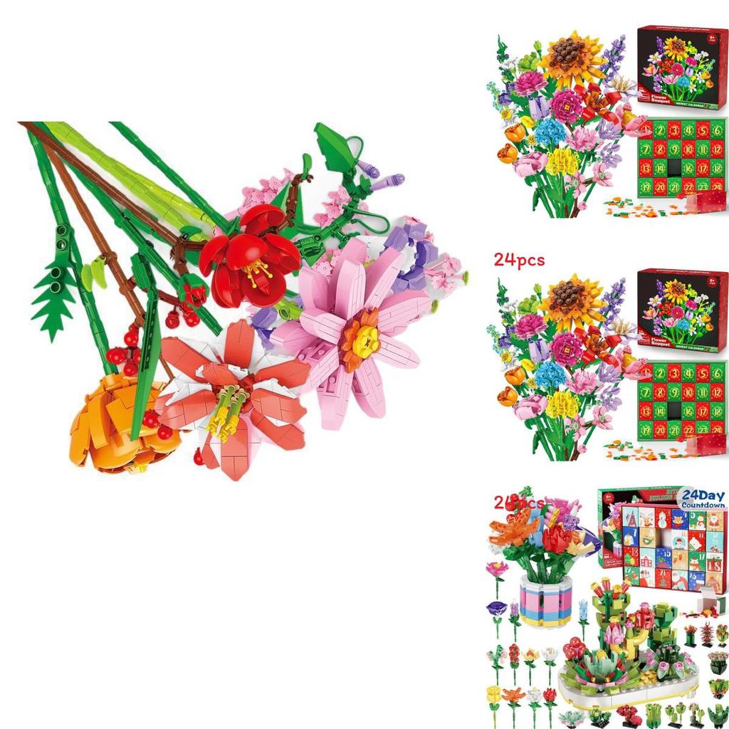 Blumenstrauß Weihnachtskalender Adventskalender Blind Box Mit DIY-Spaß für Feiertagsdekoration