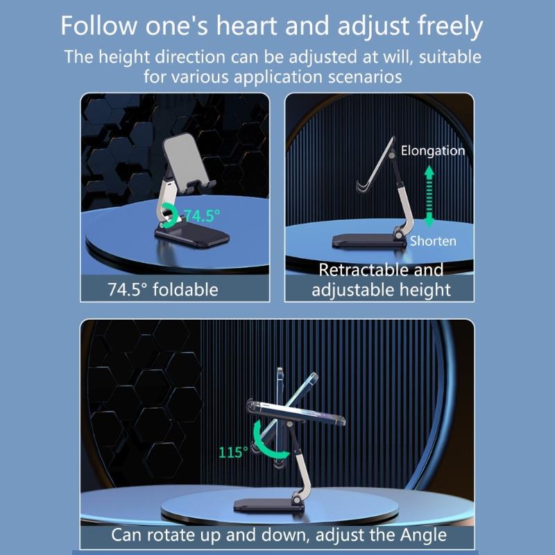 Multi-function Foldable Tablet Mobile Phone Desktop Universal Stand Desk Holder Adjustable Desk Bracket-Smartphone Stand