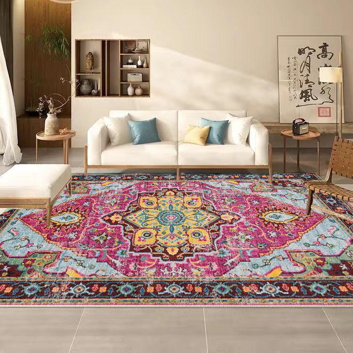 Persian Retro Carpet Living Room Big Size Non-slip Bedroom Decoration Rug Non-slip Mat for Kids Easy Cleaning Machine Washable