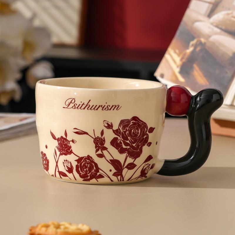 Blumenpaar Tasse Geschenkbox Montagebeutel Chinesischer Stil Kaffeetasse Paar Keramiktasse mit Hand Geschenk Wasserbecher