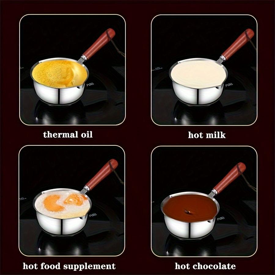 Stainless Steel Multi-Use Mini Pan For Oil, Milk, And Chocolate - Perfect For Heating, Melting, And Pouring - Ideal For Kitchen & Outdoor Camping