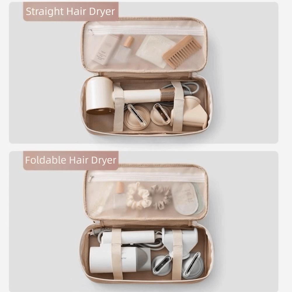 Tragbare PVC-Föhntasche Staubdicht Große Kapazität Haarpflege-Koffer Wasserdicht Platzsparend Kosmetiktasche für Zuhause