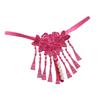 Sexy Thong Hollow Embroidery Female Seduction Fringed Lingerie Pearl Massage Transparent Pants Low-rise Panties