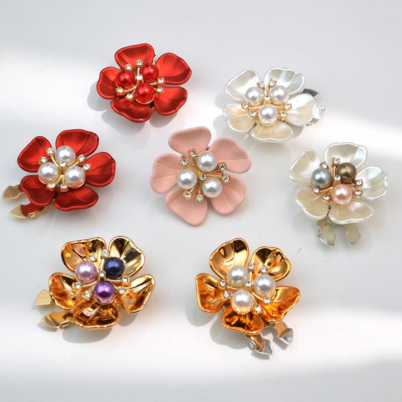 1PC Jewelry Pearl Five-petal Flower Shape Gift Accessories Exquisite Button Cover Wedding Cufflinks Elegant 32/29x17mm