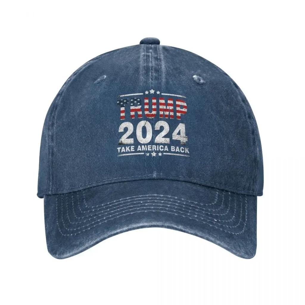 Trump 2024 Take America Again Republican Men Baseball Cap Distressed Deniimm Caps Hat Fashion Outdoor All Seasons Travel Sun Cap