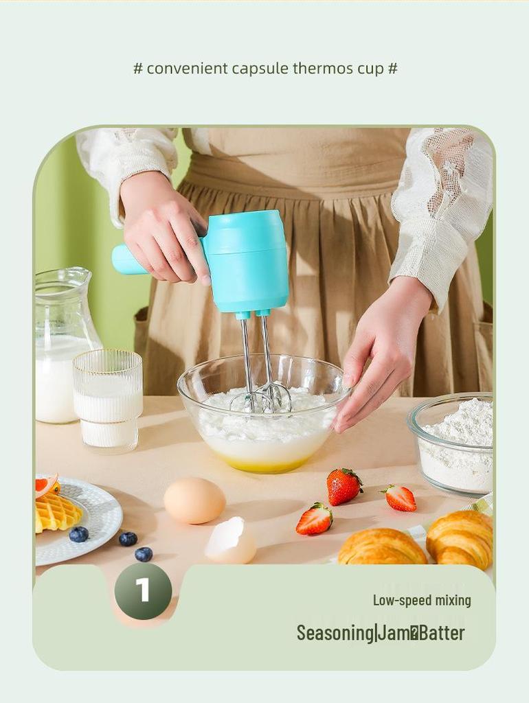 Multifunctional Wireless Egg Beater: Portable, Rechargeable Cream & Dough Mixer for Baking