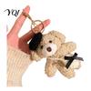 Soft Texture Bear Charm Plush Keychain, Cute Puppy Bag with Keychain Crocheted Accessories, Stuffed Animal Pendant for Women Girls Backpack
