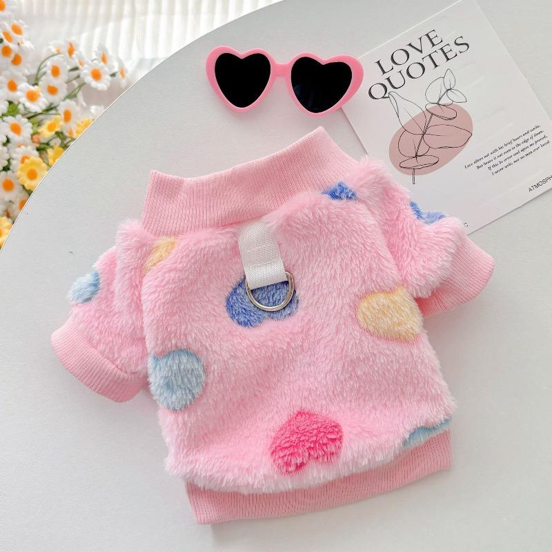 Suéter de malha de flanela quente para animais de estimação outono e inverno, amigo da pele, suéter para cachorro filhote, mais que urso, ursinho de pelúcia, roupas de gato, tripé