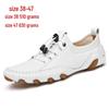 2025 Plus Size Men's White Breathable Driving Loafers - British Style Casual Soft Sole Shoes
