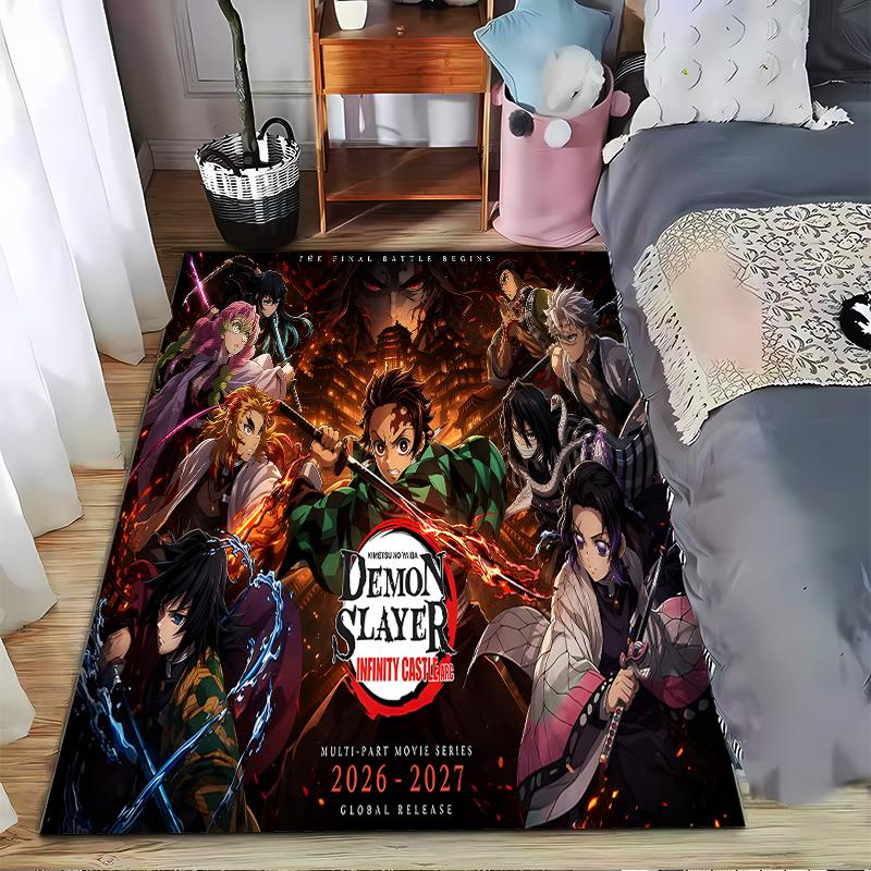 Demon Slayer Designed floor mat, suitable as a non-slip mat for the living room or bedroom sofa