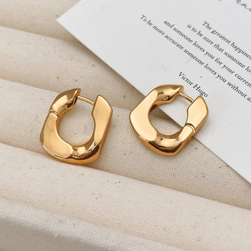 PONYKISS  Sterling Silver Letter U Hoop Earrings for Women Minimalist Punk Fine  Personality Accessories Ins