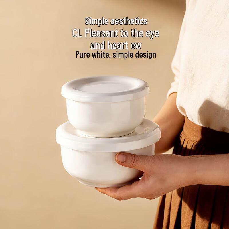 Onlycook 4-inch Ceramic Steaming Bowl with Lid