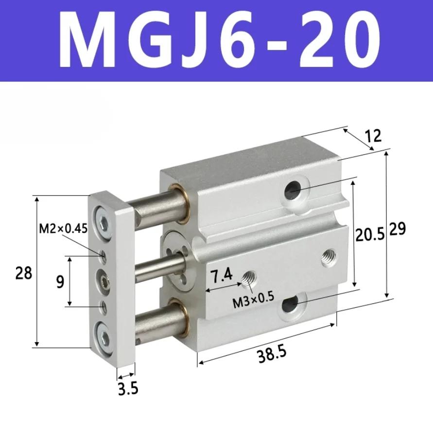 SMC Micro Guide Rod Cylinder MGJ/TCM6/MGJ-10-5 MGJ-10-15-20-25-30-40 Small Three-rod Cylinder