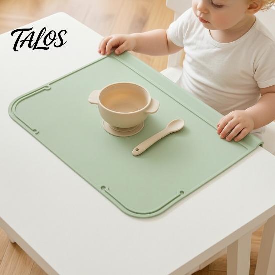 Non Slip Silicone Placemat for Toddlers, Non-Slip Food Grade Baby Eating Mat, Feeding Mat Dining Table with Safety Edge, Foldable Multi-functional