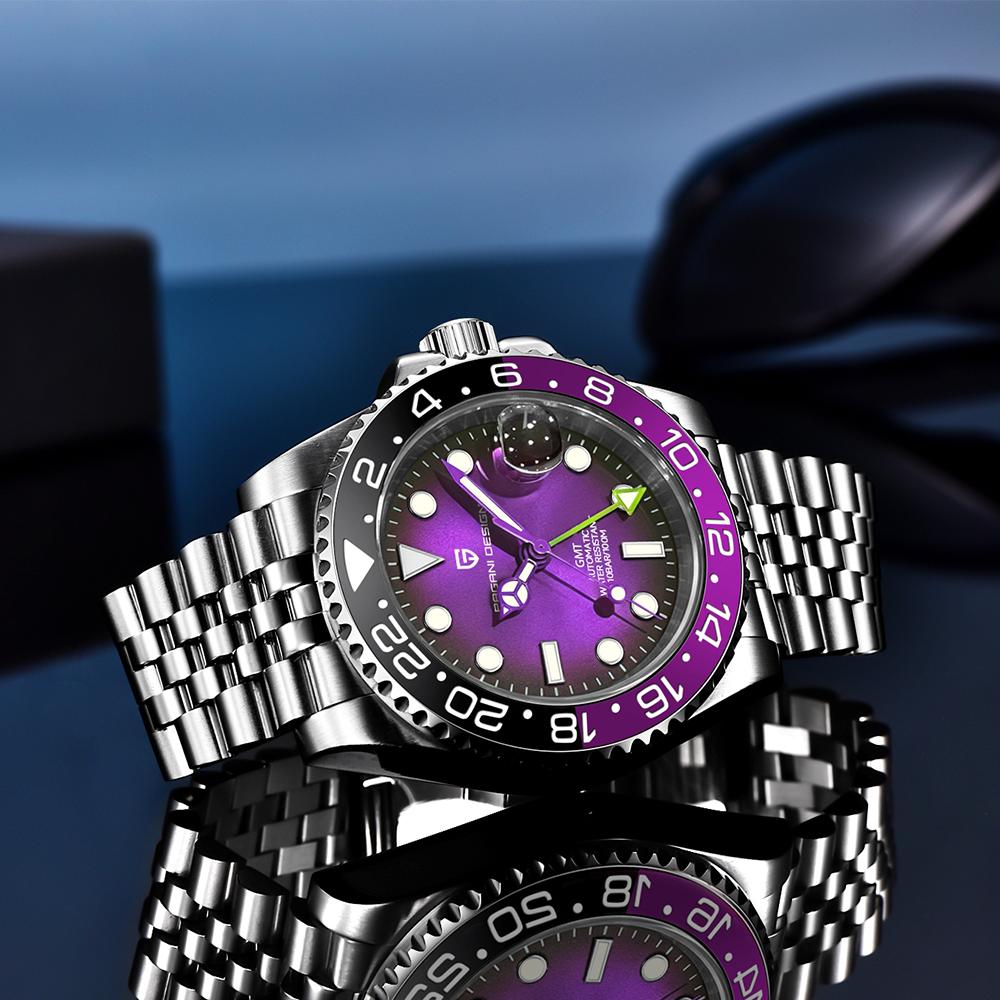 Pagani Designs New GMT Men's Mechanical Watch Luxury Sapphire Stainless Steel Ceramic Bezel Business Men's Automatic Watch