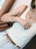 Women's Korean Style Grey Belt - Hole-Free Buckle, Fashionable, Versatile, Adjustable Thin Waistband, Decorative Skirt Accessory.