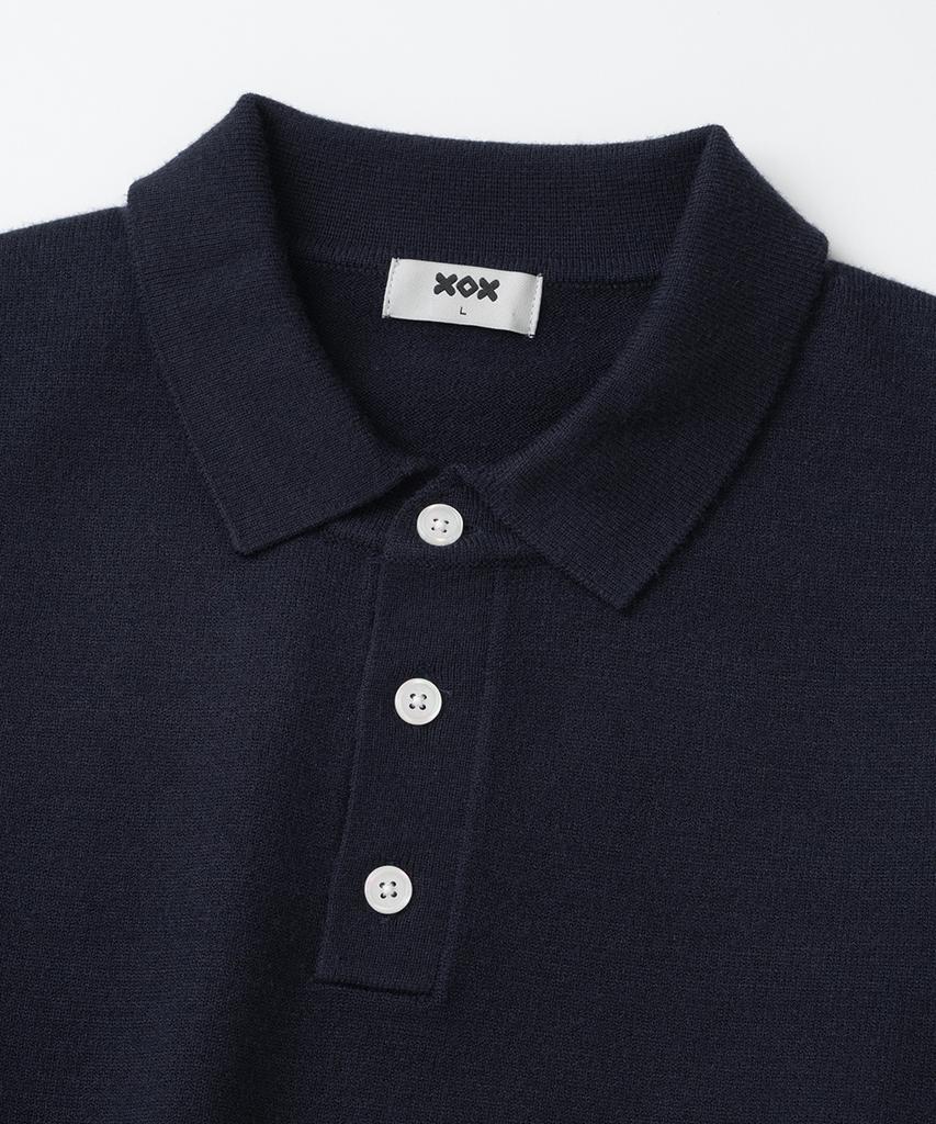 XOX Essential Collared Neck Crop Knit [Navy]