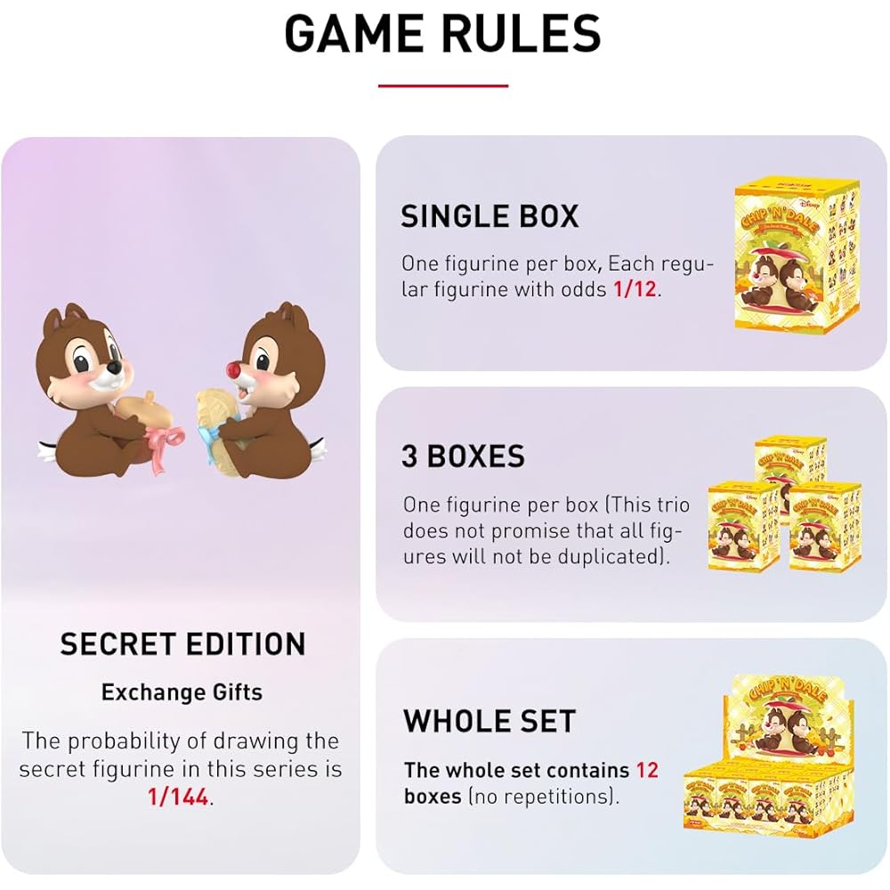 POP MART Disney Chip and Dale Fun-loving Brothers Assorted Box 12 Pieces Blind Box Figures Premium Toy