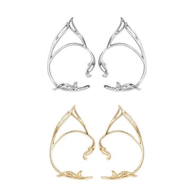 Elfenohrmanschetten mit durchbrochenen Details Perfekt für Cosplay Halloween-Event Bequemer Modeschmuck für die Ohren