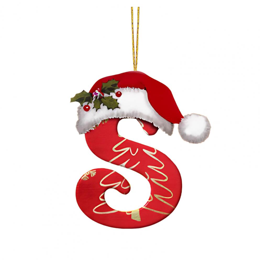 Christmas Tree Letter Decorations Ornaments Set with Santa for Home Holiday