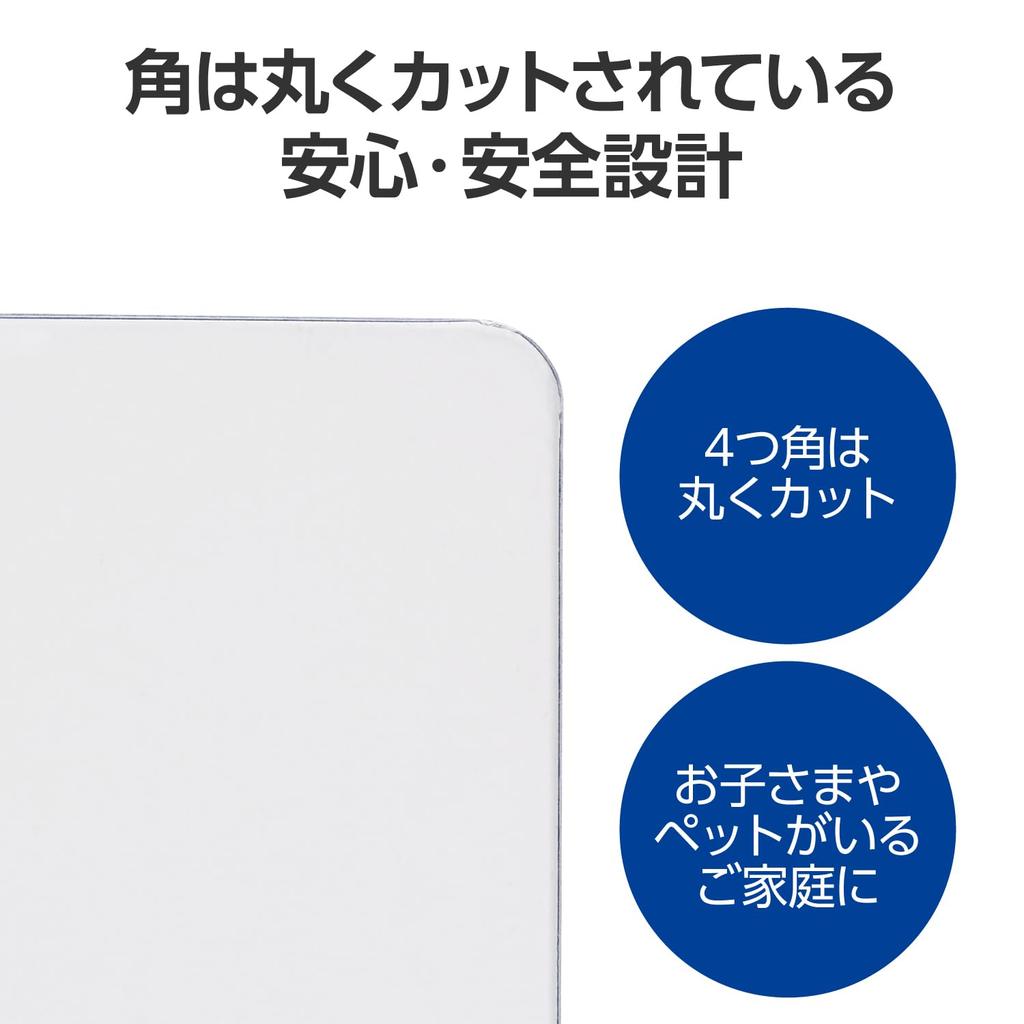 Elecom Refrigerator Mat, Waterproof and Scratch-Resistant Polycarbonate, 67cm X 67cm X 2mm, SM Size, Transparent (HA-RMSM)