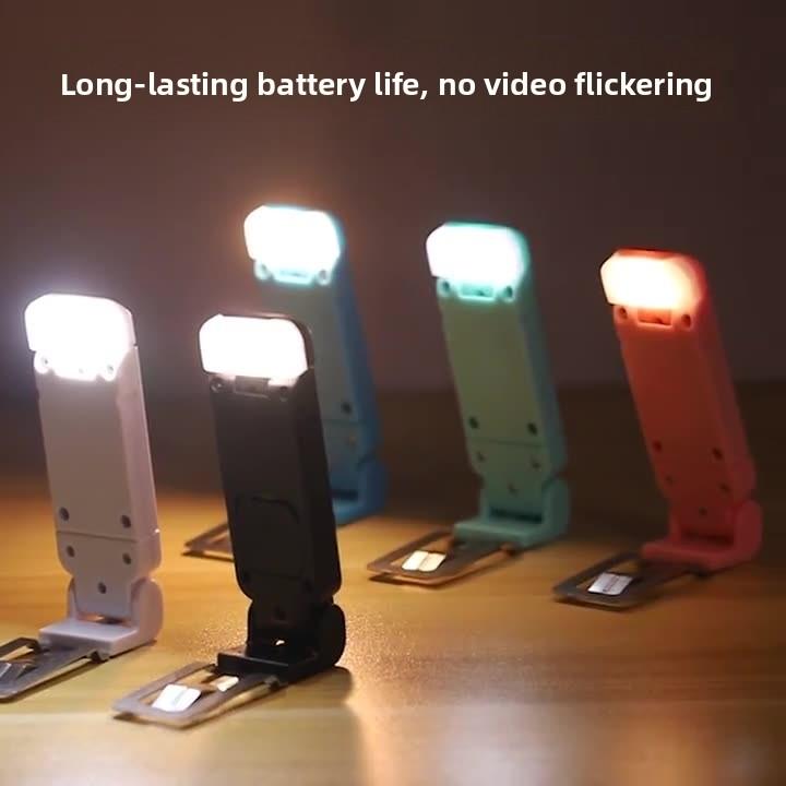 USB Mini Eye-Care Foldable Clip-On Reading Light Portable Book Lamp for Students Compact Travel Adjustable Desk Lamp