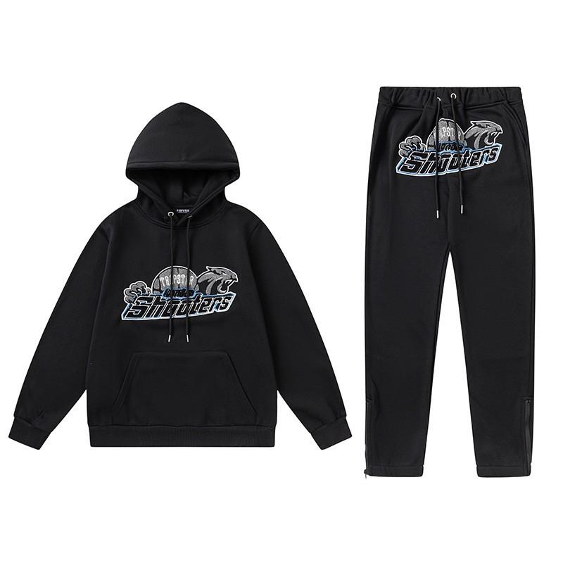 Streetwear Hooded Sweatshirt Set Loose Fit Embroidery Winter Casual Top Youth