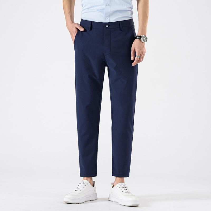 Summer Men's Light Business Casual Trousers Versatile Breathable Nine-minute Trousers Small Suit Trousers