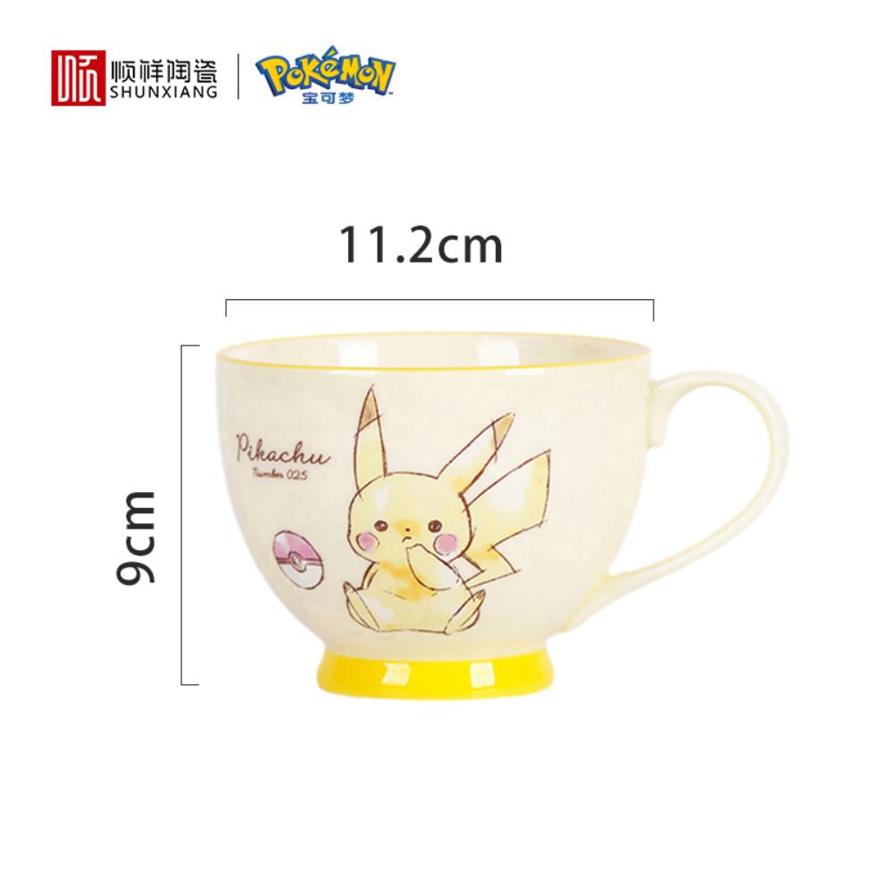 

SHUNXIANG Pokémon Licensed Pikachu Ceramic Mug Cartoon Coffee Cup Breakfast Milk Cup Drink Tableware Kawaii Household Water Cup 450ml жовтий