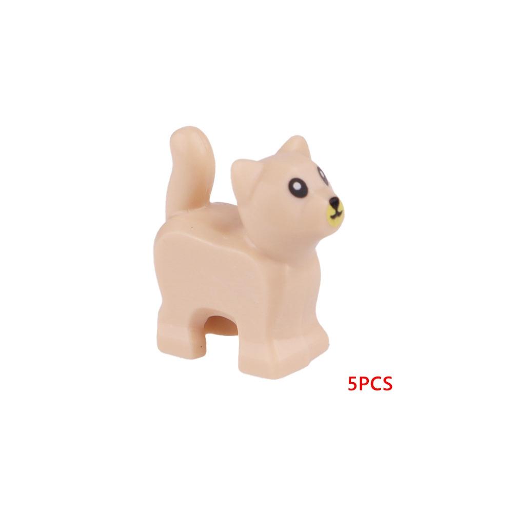 5 Stück/Set Tiere Niedliche Katze Schwein Schlange Figuren DIY Bausteine Spielzeug für Kinder Geschenke Spielzeug Buntes Tier 38801 13786 1410pb01