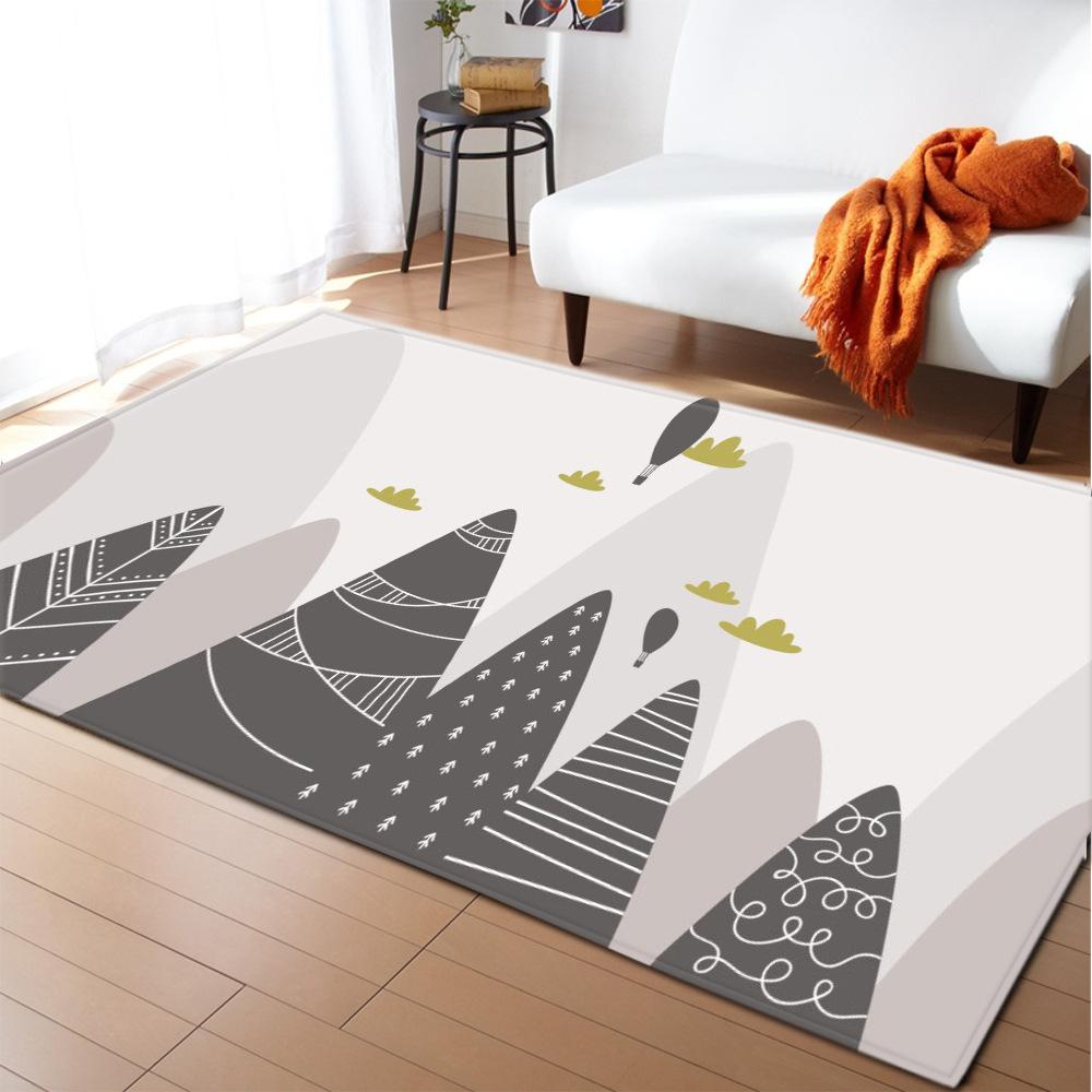 3D Three-Dimensional Large Carpet Door Mat Black And White Vortex Living Room Large Square Floor Mat Non-Slip Foot Mat