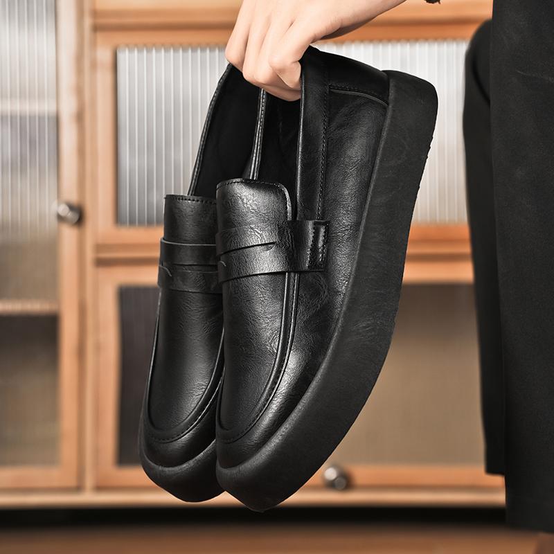 Scarpe alla Moda in Pelle Nera Scarpe Casual da Uomo Mocassini Comodi Scarpe Eleganti Scarpe Leggere per Camminare e Guidare