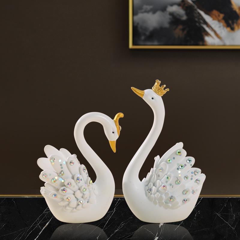 Coppia di Cigni con Strass Diffusore Deodorante - Decorazione Interno Auto