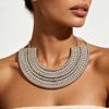 Collana larga interamente ricoperta di diamanti, moda estiva da donna, accessori pesanti per la cena, catenina per la clavicola