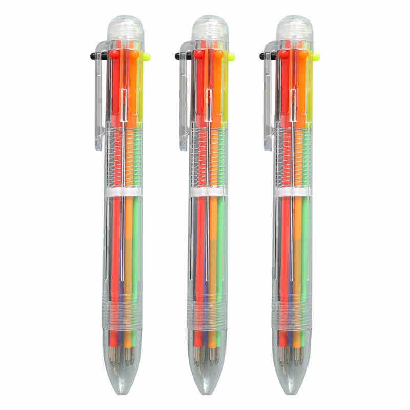 Creative Six-Color Cartoon Multi-Color Ballpoint Pen – Push-Button, Personalized Design, High Value