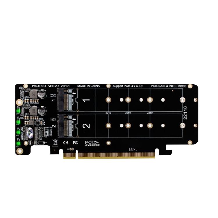 Mini PCI-E X16 To for M.2 M-key NVMEx4 SSD Expansion Adapter 4 Disks PCIE for Ra
