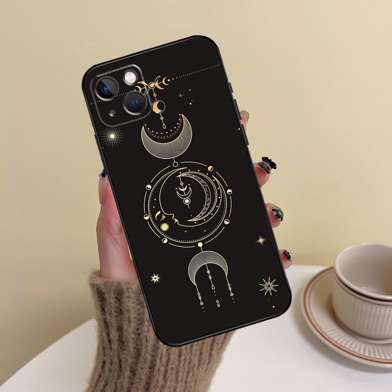 Tarot Moon Phone Case For iPhone 17 Pro Max 14 13 12 11 15 16 Pro Max Mini Plus 16e 17 Air Cover Funda