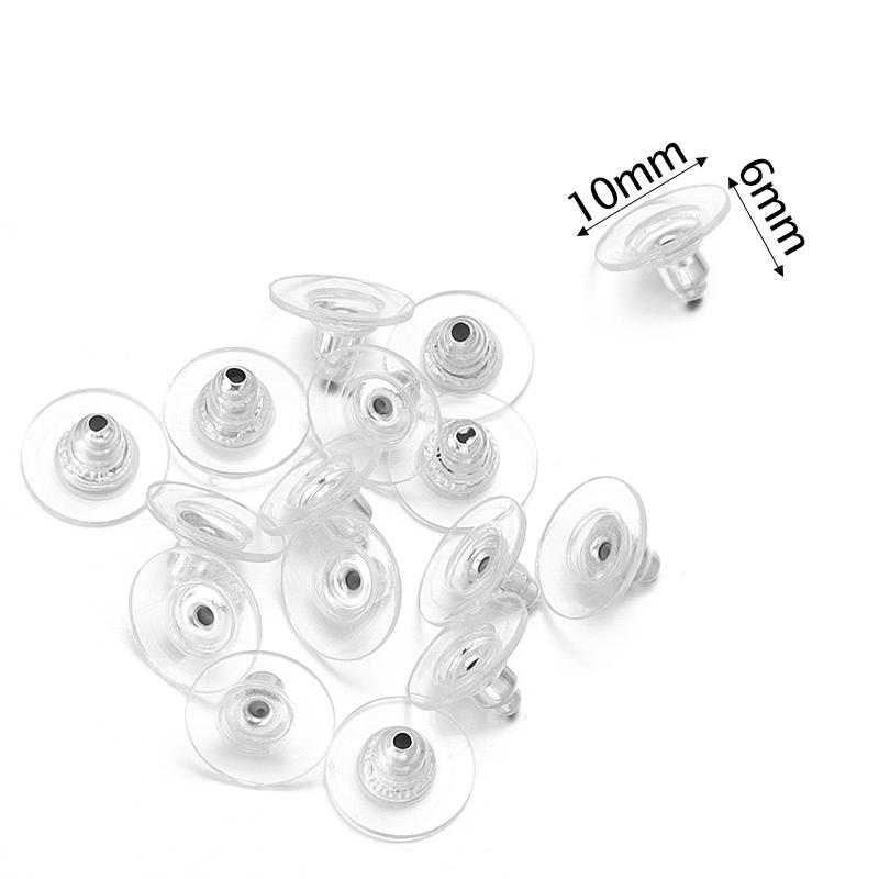 100pcs/Lot Rubber Ear Backs Stopper Earnuts Stud Earring Back Supplies For DIY Jewelry Findings Making Accessories Wholesale