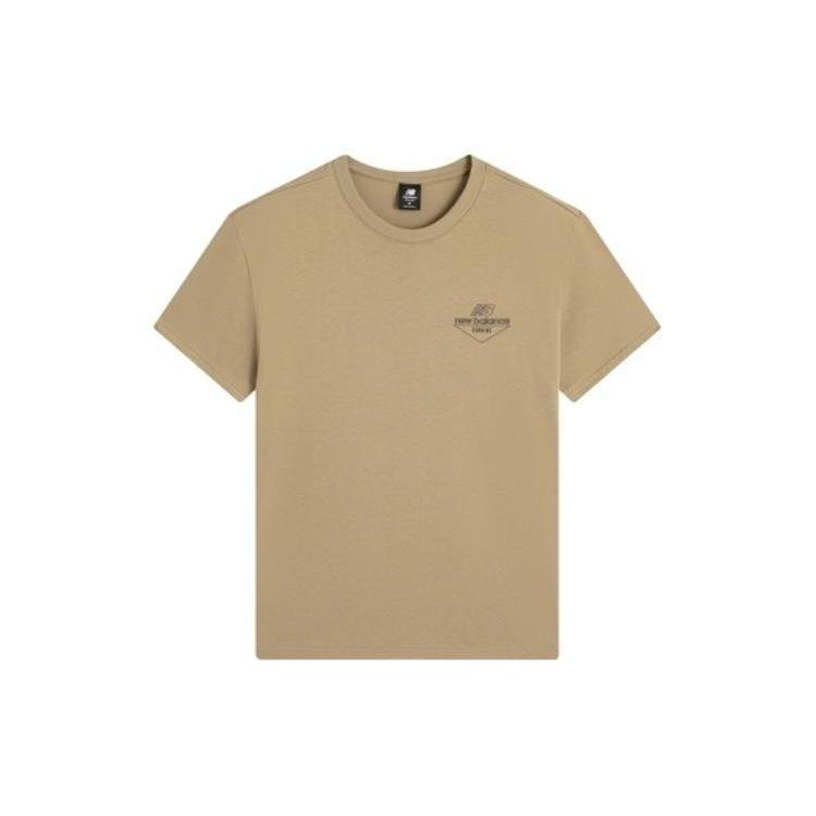 New Balance T Shirts Men's Brown Crew Neck Moderate Straight Fit AMT22396-INC