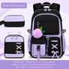 Pink Large Capacity Three-Piece Backpack Set for Junior High School Girls