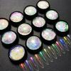 1Box Chameleon Nail Flakes Chrome Powder Fire Crystal Opal Flakes Gold Leaf For Nail Aluminum Foil Glitter Manicure Aurora Dust