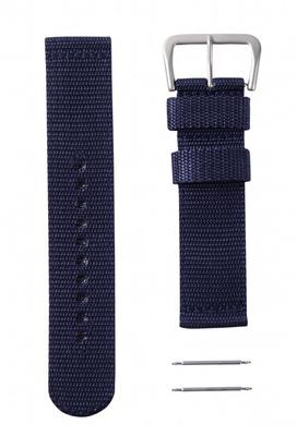 5 Genuine Replacement Nylon Strap Set with 2 Strap Pins, 22mm, Model 4A215JL, Navy, Parallel Import