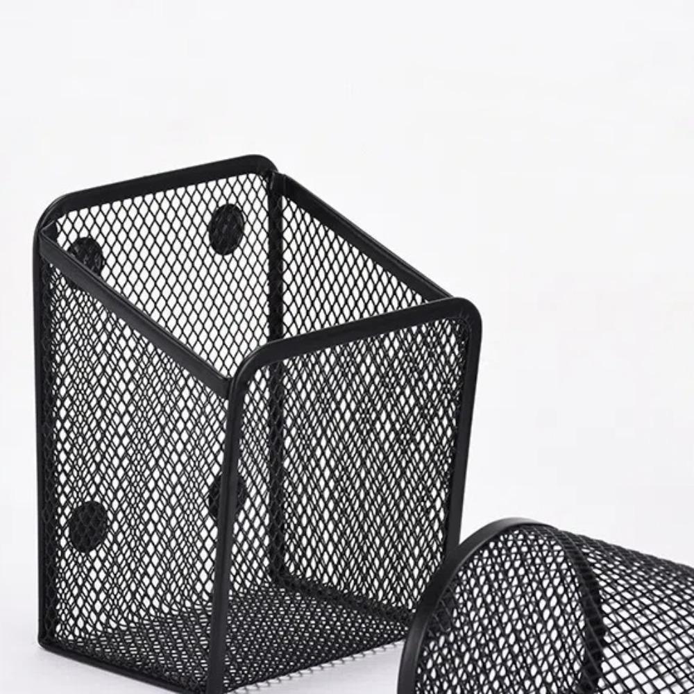 Portable Large Capacity Magnetic Storage Basket Mesh Multifunctional Magnetic Pencil Holder Metal Storage Box Home