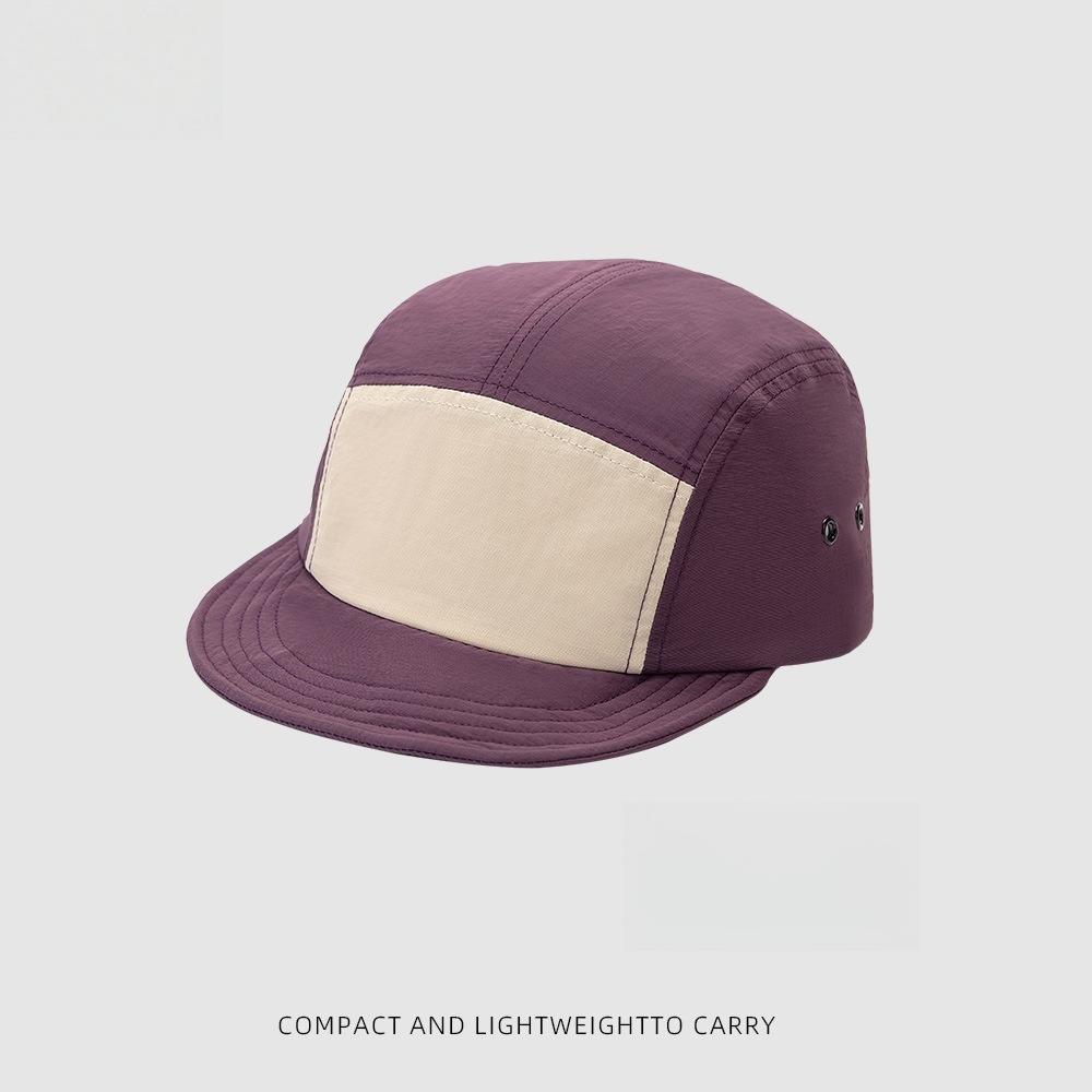 

UPF50+ Quick Dry 5 Panel Cap Men Women Sun Protection Camper Hat Color Block Soft Brim Foldable Outdoor Hiking Baseball Hats Cap Adjustable фіолетовий