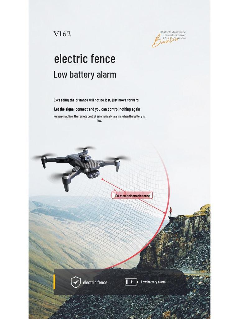 Brushless V162 Drone: 4K HD Optical Flow, ESC & Obstacle Avoidance, RC Aerial Photography Aircraft