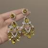 Exaggerated Personality Diamond-encrusted Hollow Water Drop Fringed Earrings Women's Court Style Light Luxury Versatile High-end Trendy Earrings