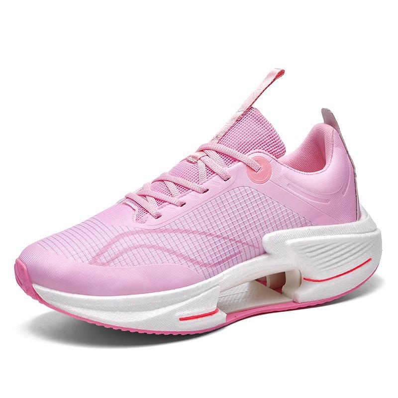 Feidian 5C Couple Middle School Student Physical Test Sports Running Shoes, Lightweight Soft-soled Carbon Plate Shock-absorbing and Breathable Red Ra